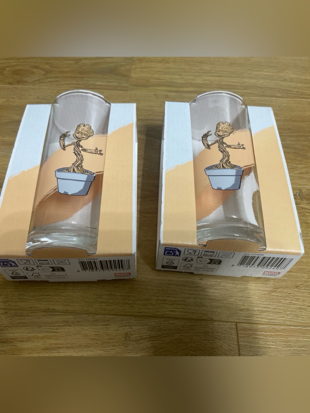 NWT Marvel Groot Glasses Set of 2 Collectible Drinking Glass Maxi Loblaws